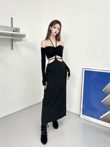 ディープホルターマキシスカート/[SEOW] 670. Deep halter maxy sk