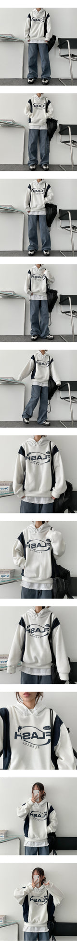 Rash fleece color string hood