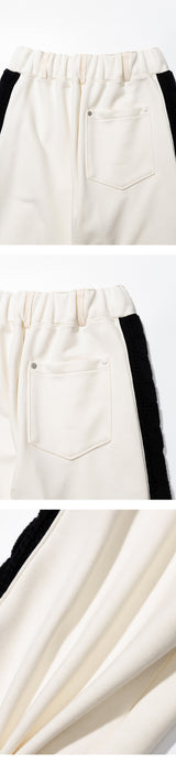Mixed Fabric Knit KUYRI K Track Pants (Lucent Ivory)