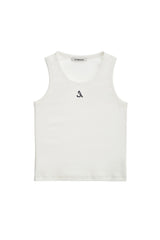 ロゴノースリーブトップ / LOGO SLEEVELESS TOP (WHITE)