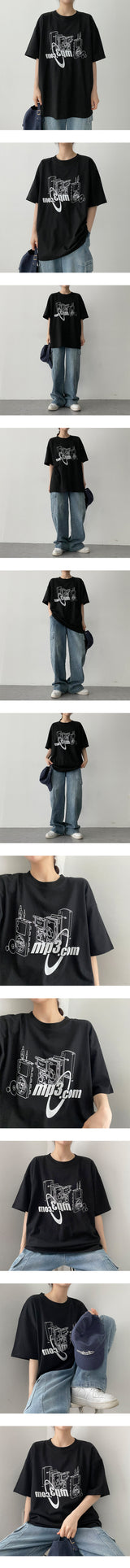MP3 ボクシーショートスリーブTシャツ / MP3 Boxy short-sleeved T-shirt