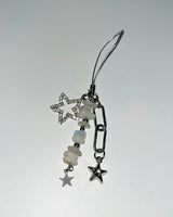 Silver three star cellphone strap