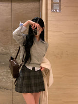 [BELLIDE MADE]Moment rag and raglan cropped knitwear