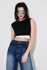 カッターノースリーブトップ/CUTTER SLEEVELESS TOP