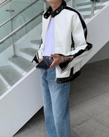 グロッシーバイカーレザージャケット / ENOC Glossy Biker Leather Jacket (2 colors)