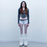 Corset Hoodie [White Gray]