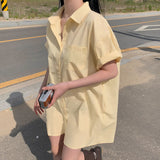[Bellide made/Short, Long] キャンディ半袖シャツドレス