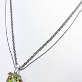 Two chain glass bear necklace (12color/random) (6685443850358)