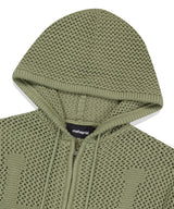 DAGGER MESH HOOD ZIP UP KNIT
