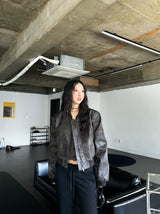 Hazelnut leather jacket