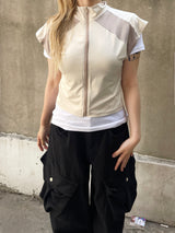 クーリングハイネックキャップスリーブベスト / Cooling High-Neck Cap Sleeve Vest