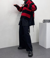 ストライプ ロープ クロップド ニットウェア / SK Stripe rope cropped knitwear (2 colors)