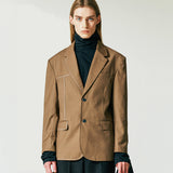 HALF STITCH BLAZER BROWN