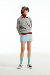 チェリープラネットデニムスカート / CHERRY PLANT DENIM SKIRT [LIGHT BLUE]