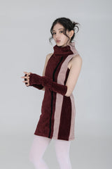 HOLIDAY TURTLENECK DRESS #WINE PINK