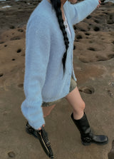 (UNISEX)アーサーアンゴラVネックカーディガン