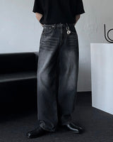 NOS101 Black Blue Over Wide Denim (XS ~ L)