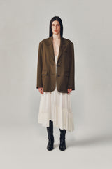 OVERFIT CUT OFF BLAZER [BROWN]