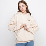 スモールフラワーベアーフェイス刺繍スマイルフーディー/Small Flower Bear Face Embroidery Smile Hoodie