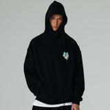 (フリース VER)ハートプリンティングパーカー/(FLEECE VER) HEART PRINTING HOODIE-BLACK