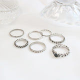 ブラックチェーンリングセット / Black chain ring set (7 set)