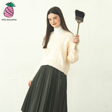 F.LEATHER PLEATED SKIRT (2COLOR) (6609494409334)