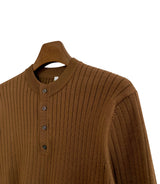 Button Placket Ribbed Knit Top (6684148334710)