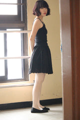 フラワーレーススカート/flower lace skirt (black)