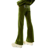 0 3 LOVE Velvet string pants - KHAKI (6626825240694)