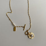 パールコイントグルネックレス/ii Pearl Coin Toggle Bar Necklace