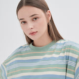 Border various Color Stripe long Sleeve T59 Mint (6614929408118)
