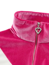 0 3 heart velvet crop top - PINK (6672195977334)