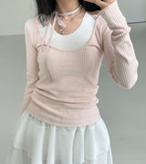 レイヤードリブノースリーブ / layered ribbed sleeveless