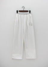 カラーコンビネーションレタリングブラッシュトレーニングパンツ / Color combination lettering brushed training pants (3color)