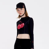 ビッグチェリークロップラッシュガード / BIG CHERRY CROP RASHGUARD [BLACK]