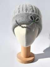 Light Grey Ribbon Beanie
