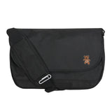 [UNISEX] Bear Embroidery Cross Messenger Bag_Black (6690661105782)