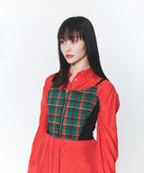 マドライスチェックコルセットスリーブレス/Madras Check Corset Sleeveless