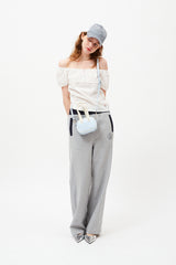 チェリーレーススクエアネックブラウス / CHERRY LACE SQUARE NECK BLOUSE [WHITE]