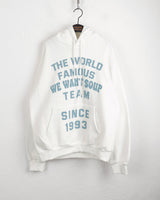 [Brushed lining] world lettering overfit hooded t-shirt