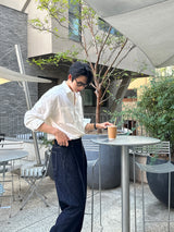 LMN two-pocket oversized cotton shirt (5 colors)