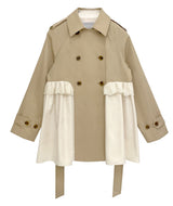 Ruffle back trench coat 