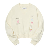 ウィティーバニーVネックスウェットシャツ／WITTY BUNNY V-NECK SWEATSHIRT [CREAM]
