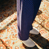 チェッカーボードバンディングパンツ/CHECKERBOARD BANDING PANTS_BLUE BROWN