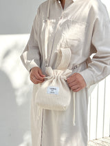 Ribbed fabric New string mini bag