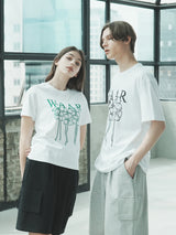 W フラワーTシャツ / T1009 W FLOWER T-SHIRT_WHITE