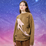 ドルフィンユニバースクルーネックニット / Dolphin universe crew neck knit
