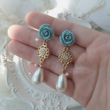 エレガントローズピアス / Elegant Mint Rose Piercing