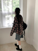 Deva Vintage Check Brushed Outer Long Sleeve Shirt