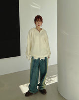 ストレートウォッシュドデニムパンツ/no.5187 Straight Washed Denim Pants (2color)